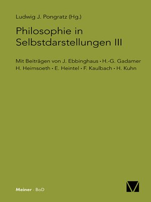 cover image of Philosophie in Selbstdarstellungen III